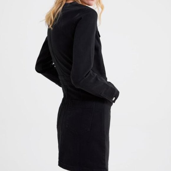 Zara Denim Long Sleeve Mini Dress with belt XS - Picture 2 of 9